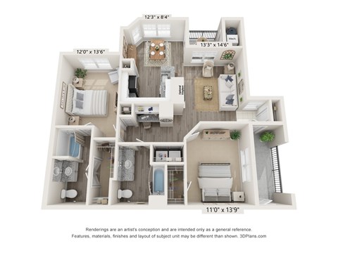 a floor plan of a 1 bedroom floor plan
